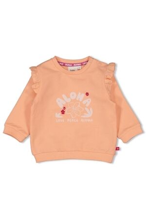 Feetje Sweater - Love Peace Aloha 370 Perzik