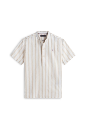 Tommy Hilfiger Overhemd linnen Classic Beige Stripe