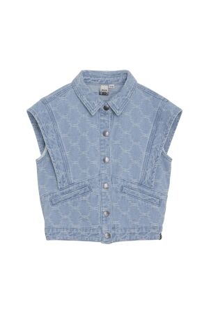 Indian Blue Jeans Gilet Fancy Denim 7775 Light Denim Blue