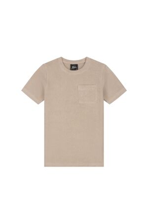 Malelions Junior shirts Taupe MJ2-SS25-01