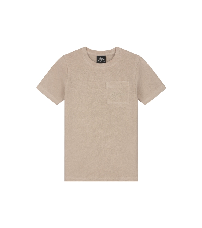 Malelions Junior shirts Taupe MJ2-SS25-01