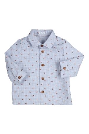 Gymp Denzil Shirt LB-CM Light Blue - Camel