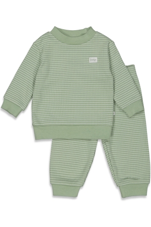 Feetje Pyjama wafel 340 Groen melange