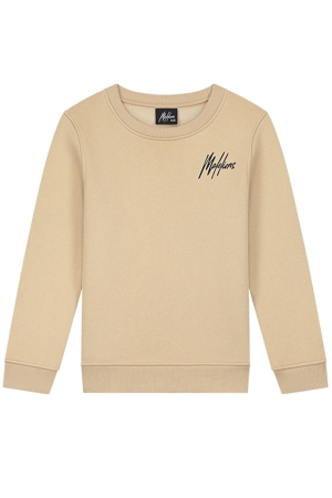 Malelions Junior Signature Sweater 656 Light Brown/Navy