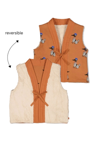 Jubel Amour Toujours - Omkeerbaar Gilet Teddy 455 Camel