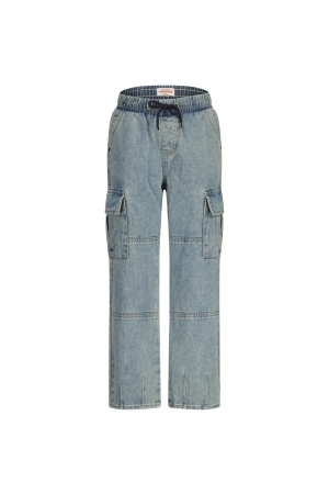 Vingino Gino Cargo Balloon Jeans 1009 Greyish Blue Denim