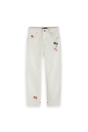 Scotch & Soda Kids The Tide high-rise jeans  Beach Scene 7045 Beach Scene