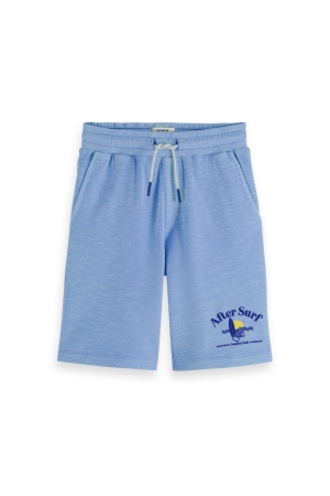 Scotch & Soda Kids Garment-dyed felpa sweatshorts 6890 - Bicycle Blue