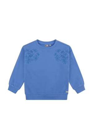 Daily7 Sweater Embroidery Flower 7484 Purple Blue