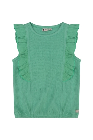 Daily7 Singlet Ruffle Structure 649 Green Sea