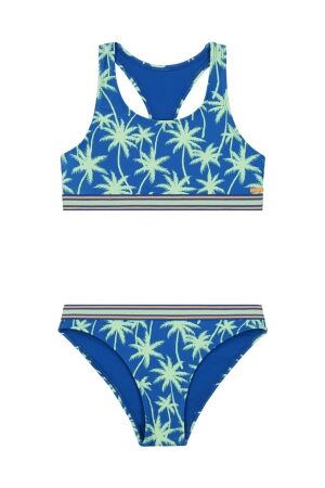 Shiwi Girls Charlie Bikini Set Vacation Palm 659 Deep Ocean Blue