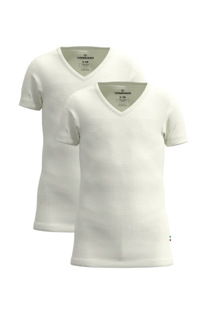 Vingino Boys T-Shirt V-Neck (2-Pack) 001 Real White