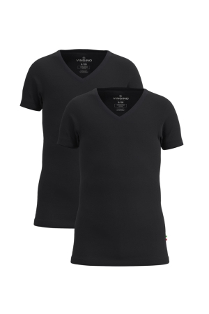 Vingino Boys T-Shirt V-Neck (2-Pack) 944 Deep Black