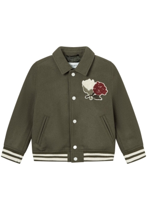 Les Deux Kids Felipe Varsity Wool Jacket Kids 522522-Olive Night