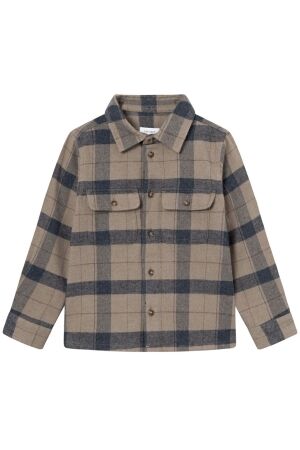 Les Deux Kids Lennon Check Overshirt Kids 839460-Desert Taupe/Dark Navy