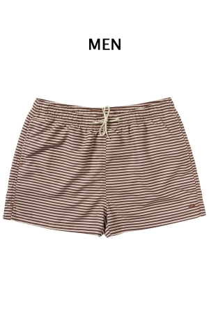 Salted Stories Rib Stripe - Stan heren zwemshort 151 Carob Brown