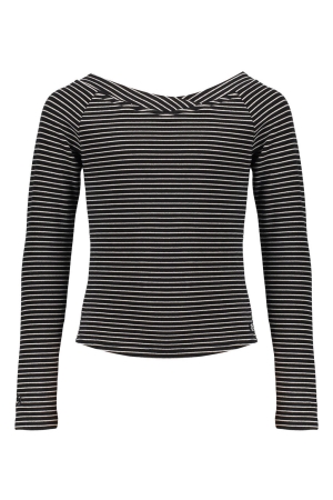 Frankie & Liberty Puck Sweatshirt Stripes Off White Black