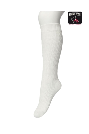 Bonnie Doon Classic Cable knee high Off white