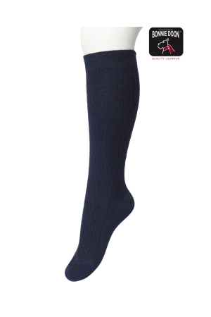 Bonnie Doon Classic Cable knee high Dark blue