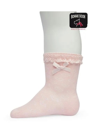 Bonnie Doon Ajour Sock organic cotton Pink Salt