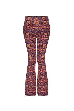 Geisha Pants flared flowerpattern 380 - purple combi