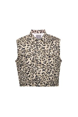 Geisha Gilet leopard print Sand/Combi  Leopard Print