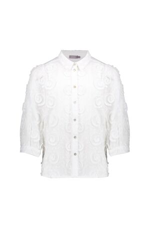 Geisha Blouse fancy circles Off-White