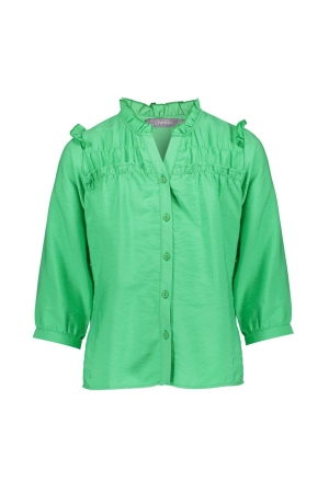 Geisha Blouse solid with ruffle 530 - green