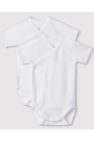 Petit Bateau 2-pack Bodies naissance MC 00 Blanc