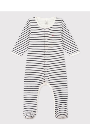 Petit Bateau Bodyjama 01 Wit/Blauw