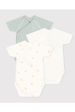 Petit Bateau 3-pack Bodies naissance MC 00 Multi