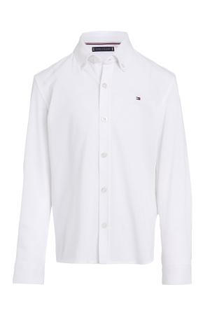 Tommy Hilfiger Flag Pique Regular Shirt LS YBR White