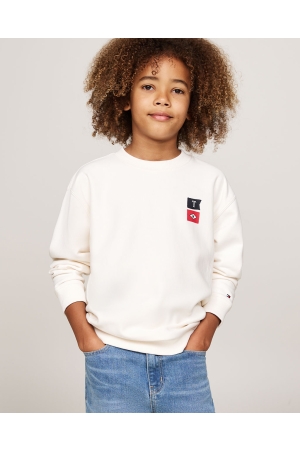 Tommy Hilfiger Flags Embroidered Sweatshirt YBH Ancient White