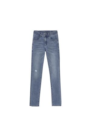 Indian Blue Jeans Spijkerbroek Straight Fit 7195 Damaged Medium Denim